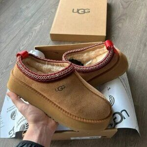 UGG Tazz Chestnut Platform Mule Clog Slipper